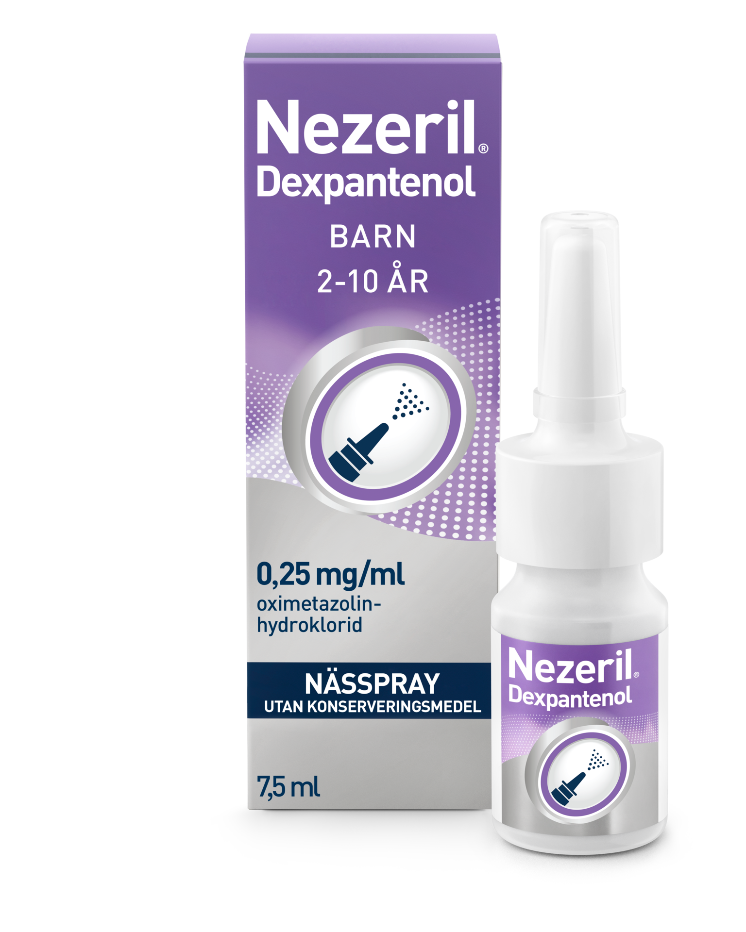 Nezeril Dexpantenol 0,25mg/ml Nässpray 7,5 ml (utan konserveringsmedel)