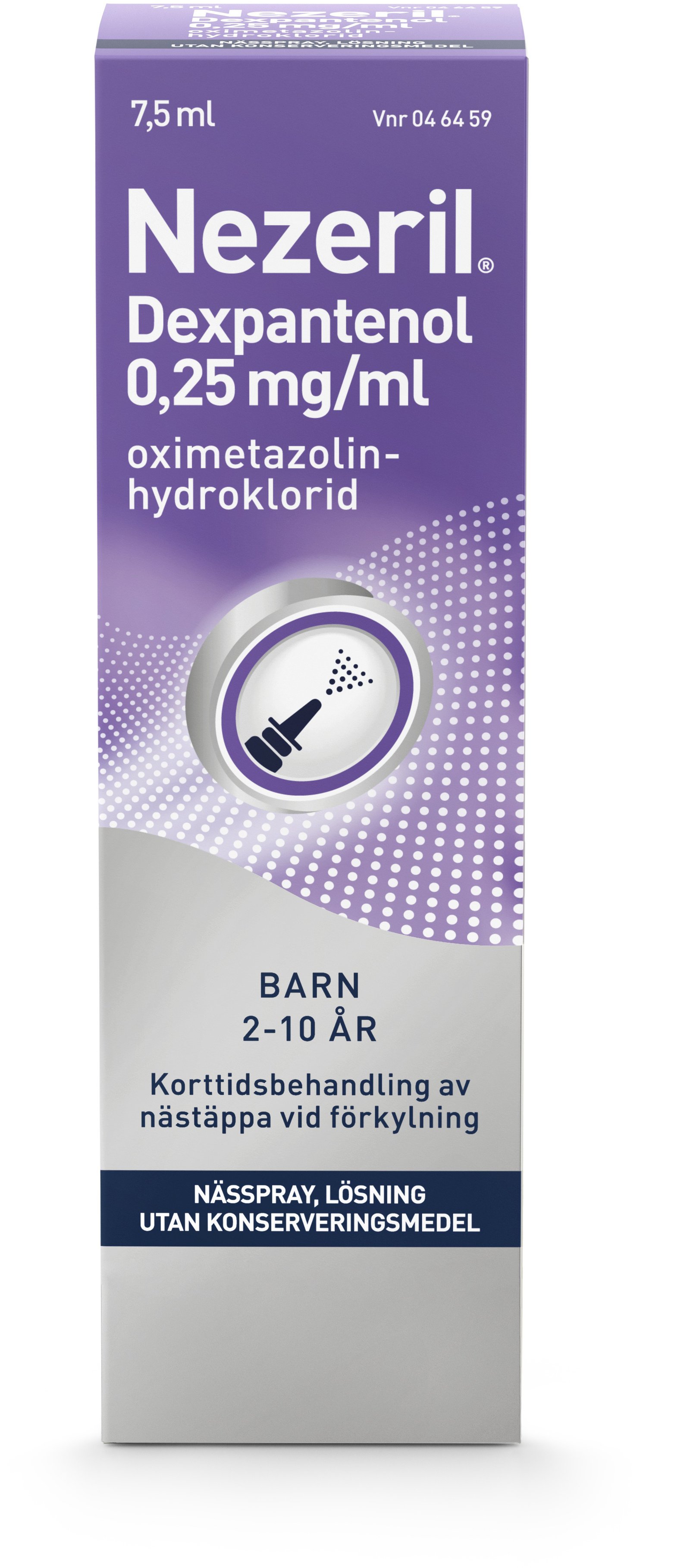 Nezeril Dexpantenol 0,25mg/ml Nässpray 7,5 ml (utan konserveringsmedel)