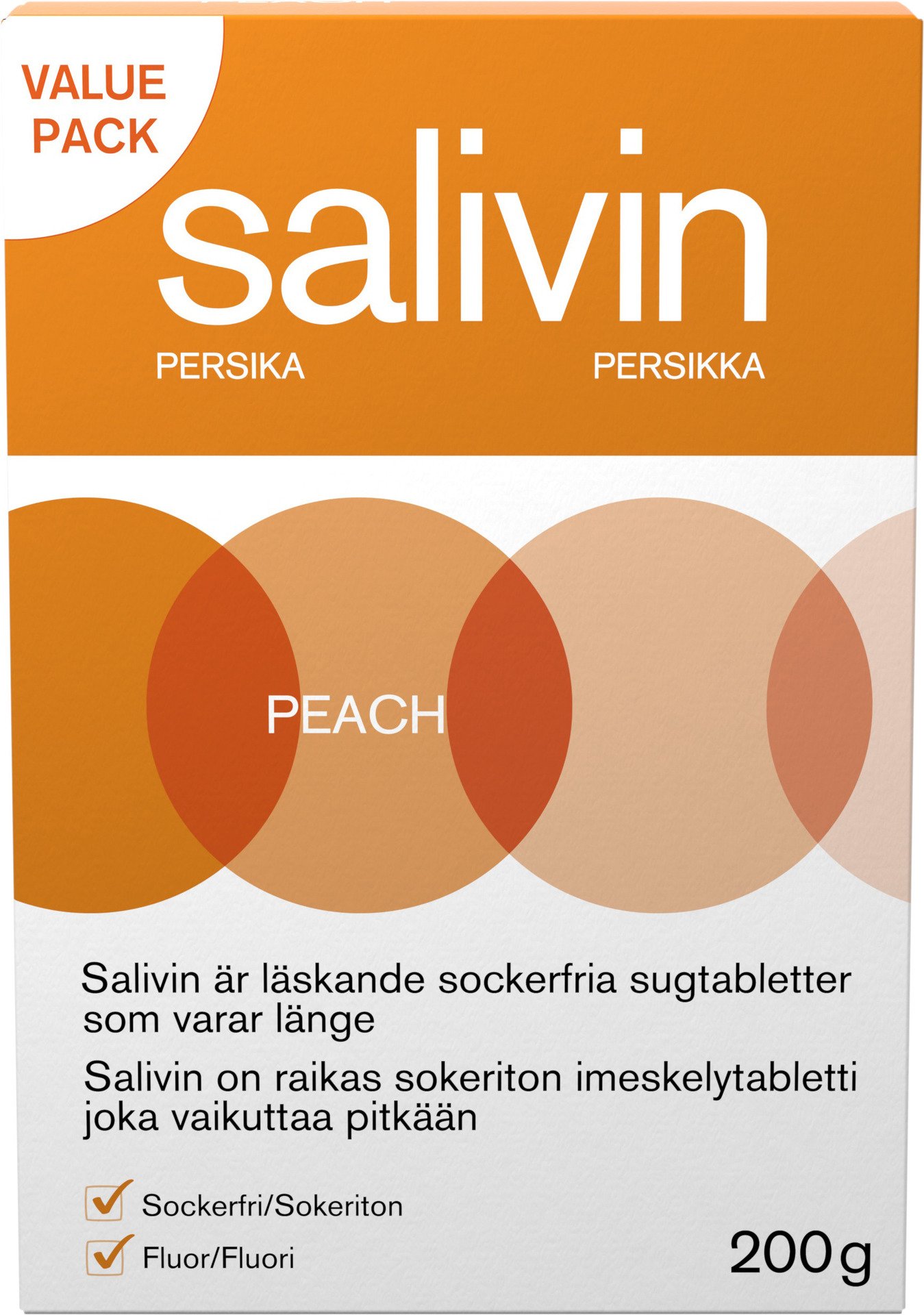 Salivin Sugtabletter Peach 200g