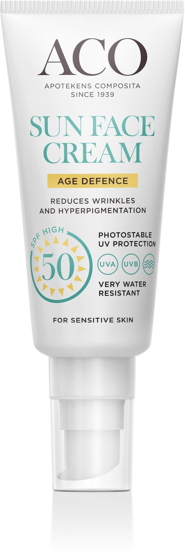 ACO Sun Face Cream Age Defense SPF50 Oparfymerad 40 ml