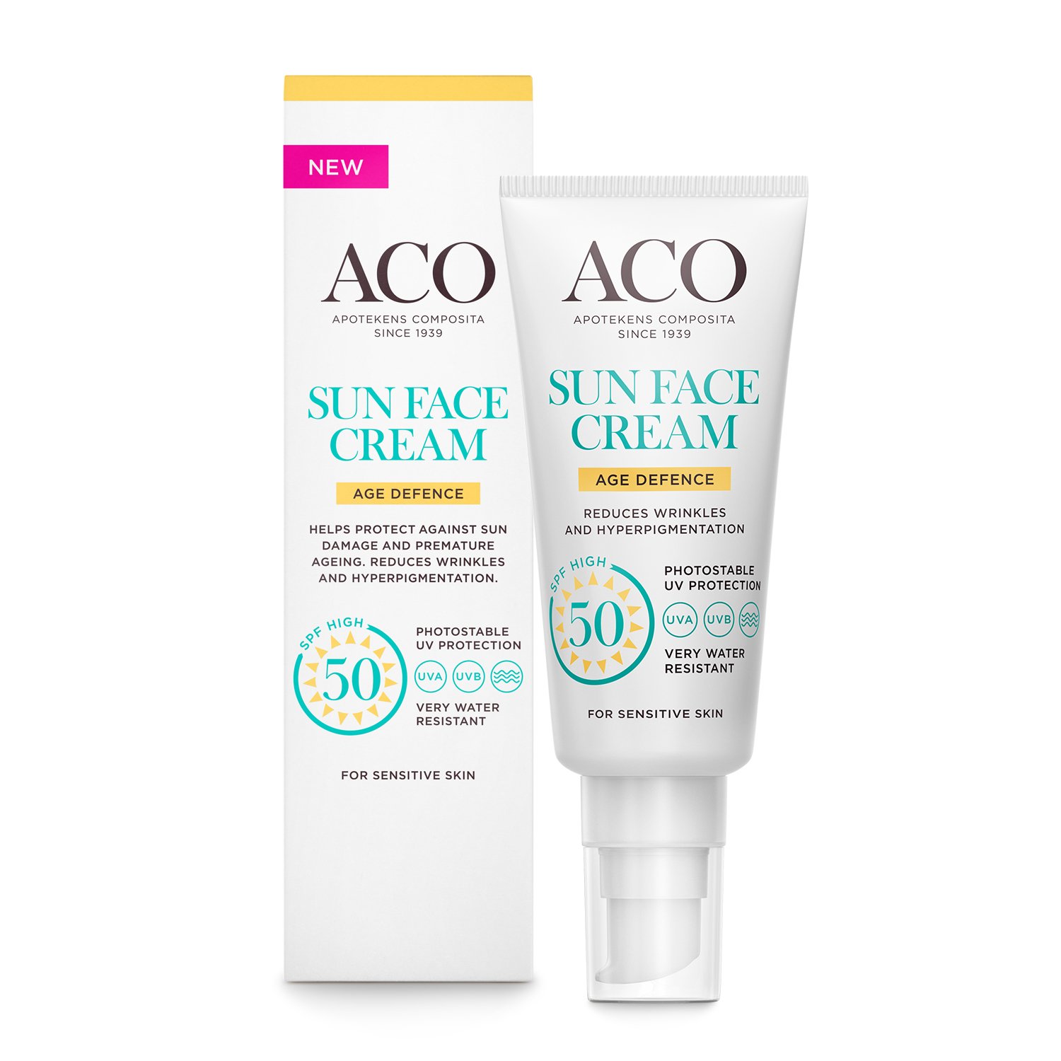 ACO Sun Face Cream Age Defense SPF50 Oparfymerad 40 ml