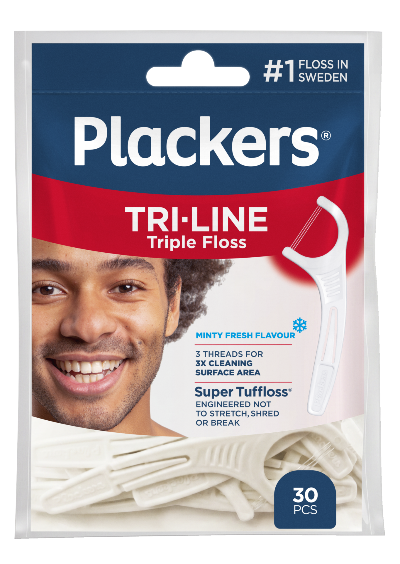 Plackers Tri-Line Triple Power Tandtrådsbygel 30 st