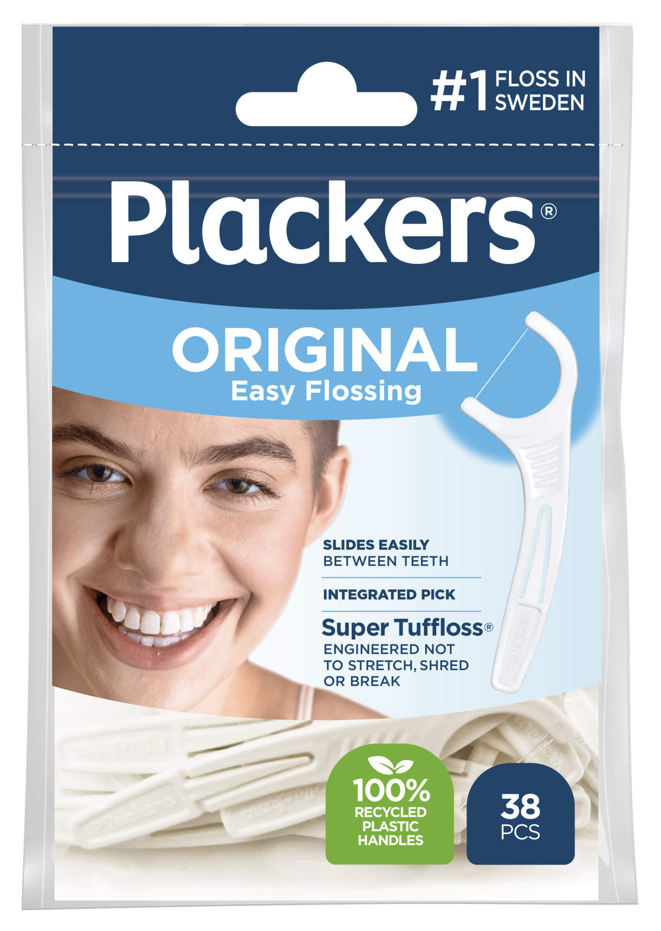 Plackers Original Easy Flossing Tandtrådsbygel 38 st