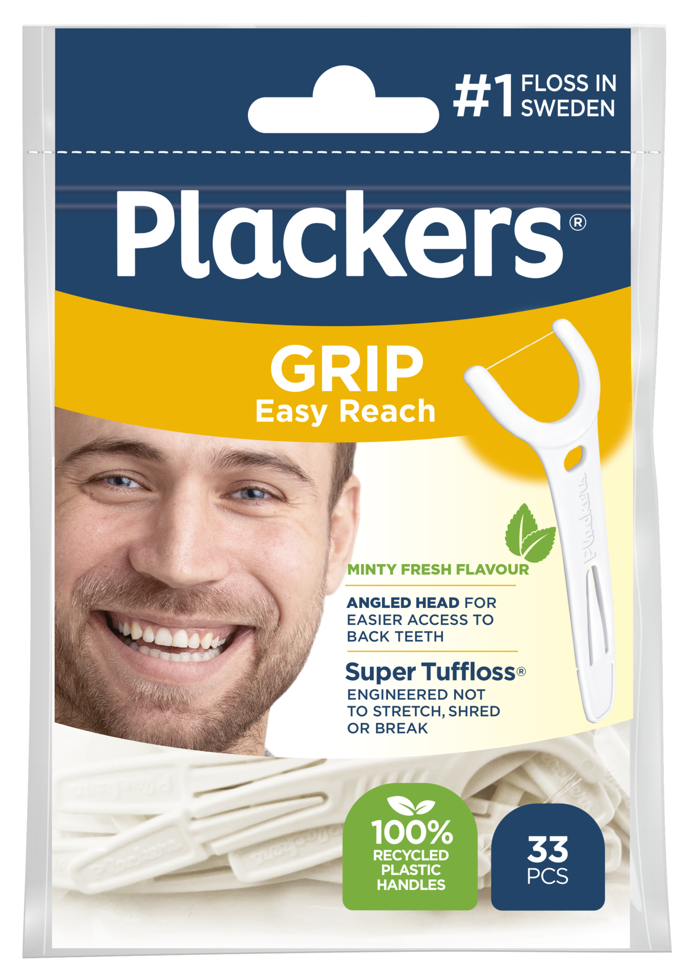 Plackers Grip Easy Reach Tandtrådsbygel 33 st