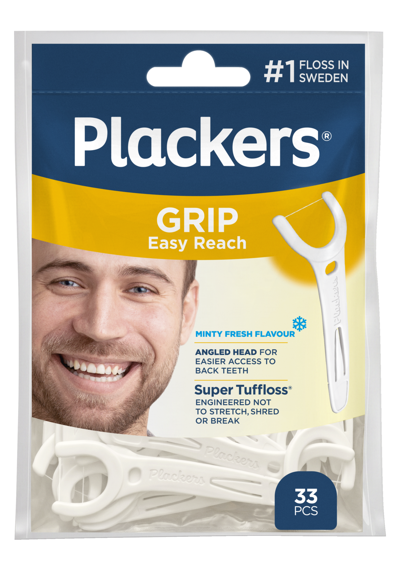 Plackers Grip Easy Reach Tandtrådsbygel 33 st
