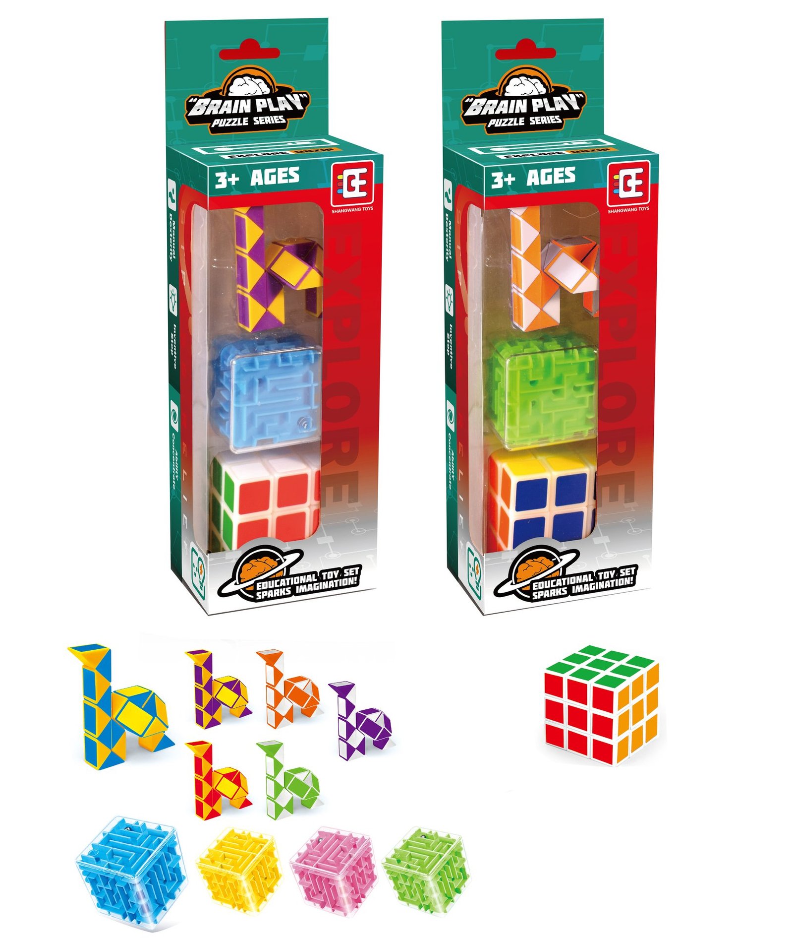 Suntoy FIidget Set Brain Play Rubiks Kub 1 st