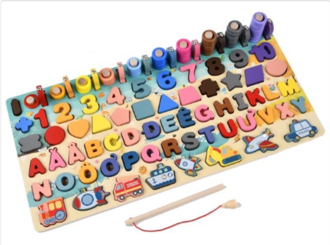 Suntoy Pedagogiskt Träpussel Med Magnet