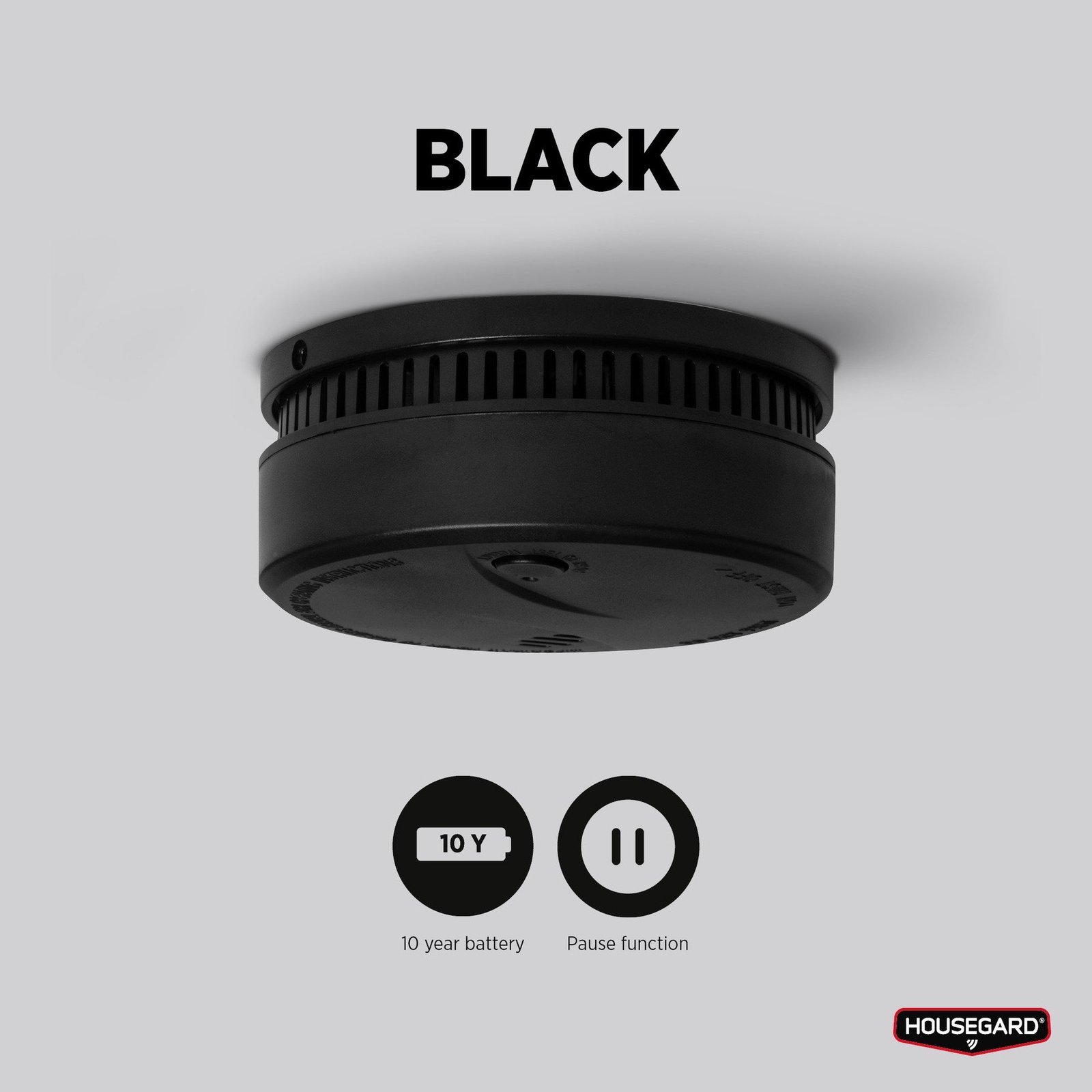 Housegard Black 10 Brandvarnare med Inbyggt 10-årsbatteri