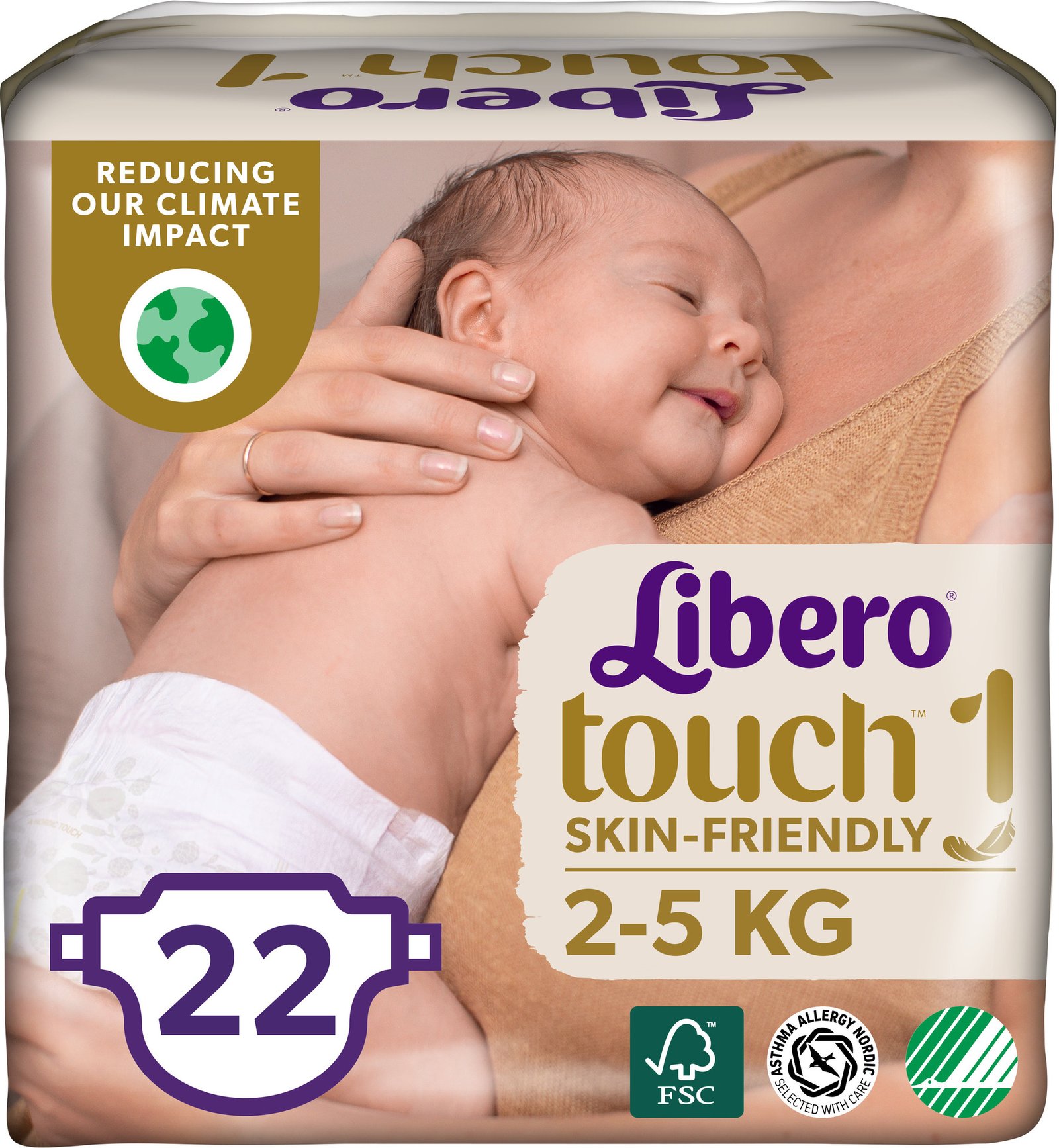 Libero Touch 1 Blöja 2-5 kg 22 st