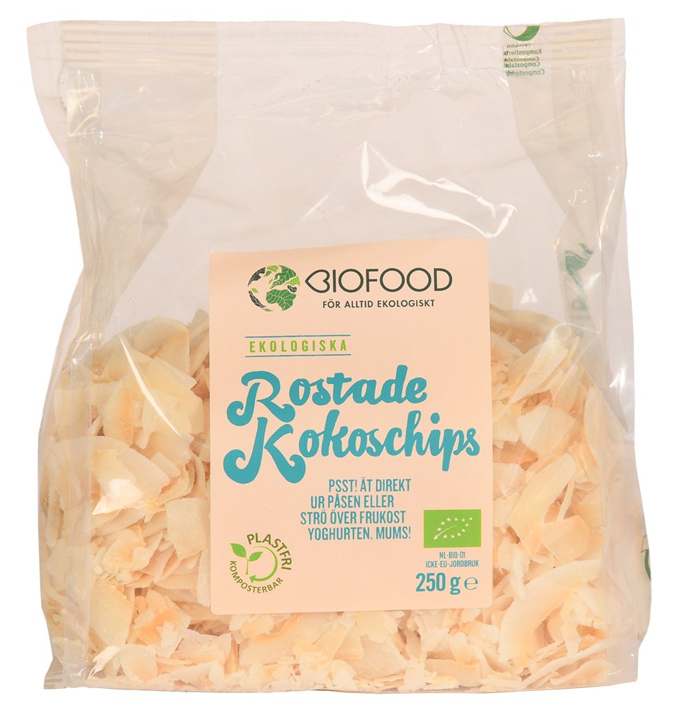 Biofood Kokoschips Rostade 250 g