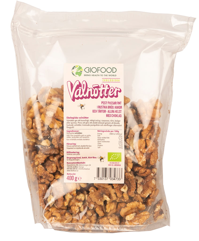Biofood Valnötter Halvor 400 g
