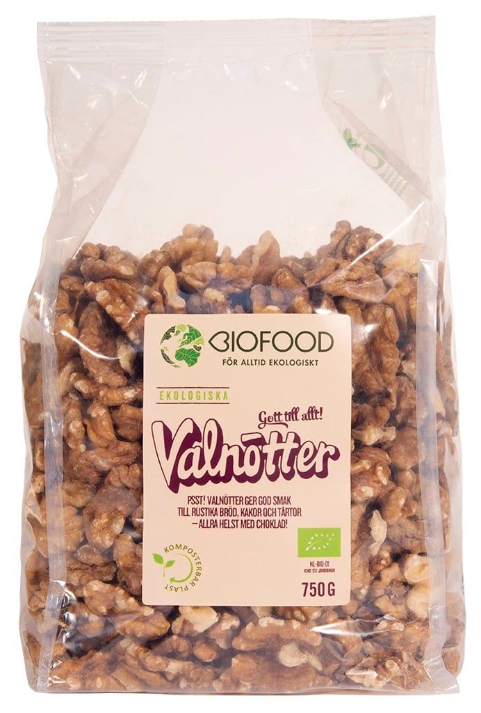 Biofood Valnötter Halvor 750 g