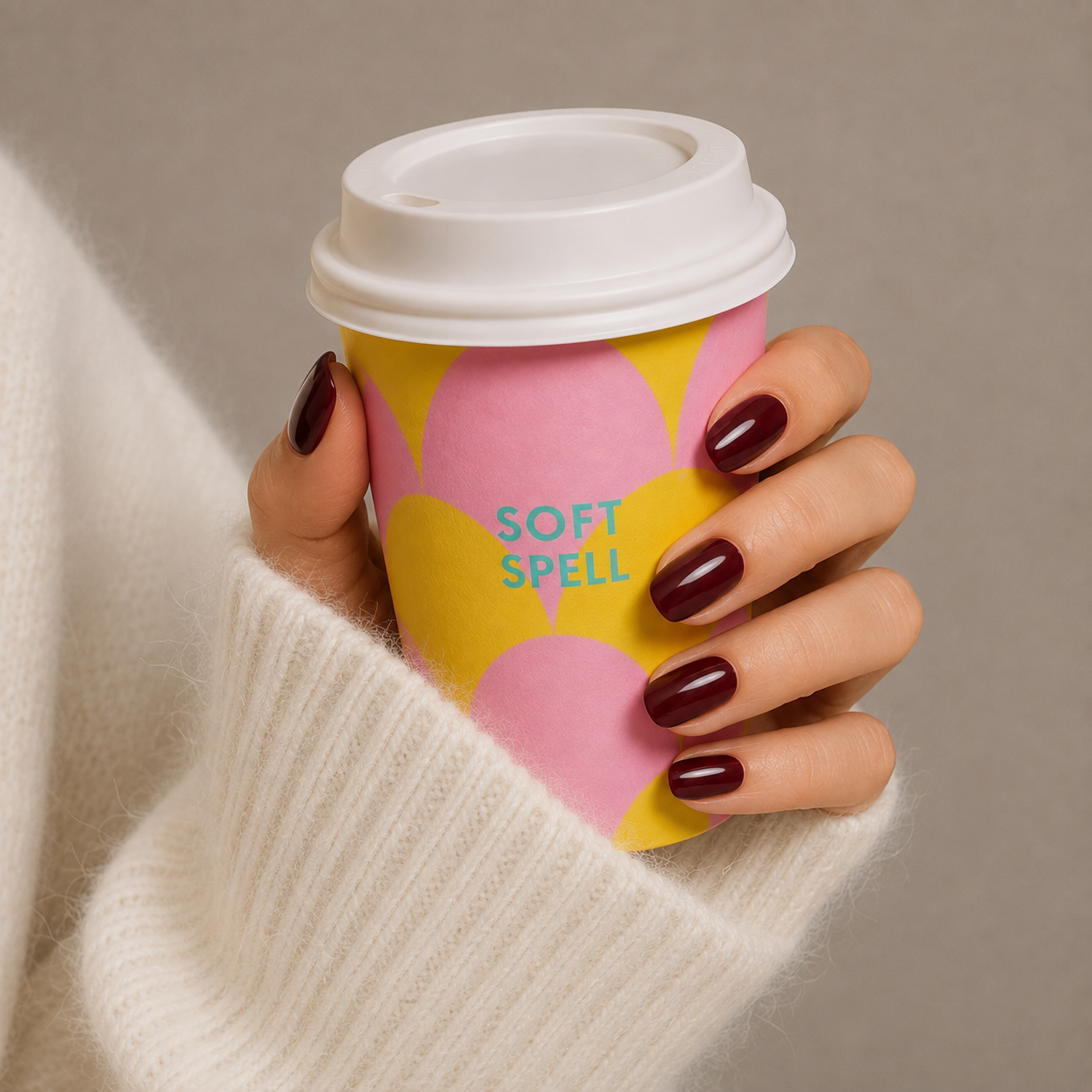 Soft Spell PRESS ON NAILS - CHERRY NOIR 24 st