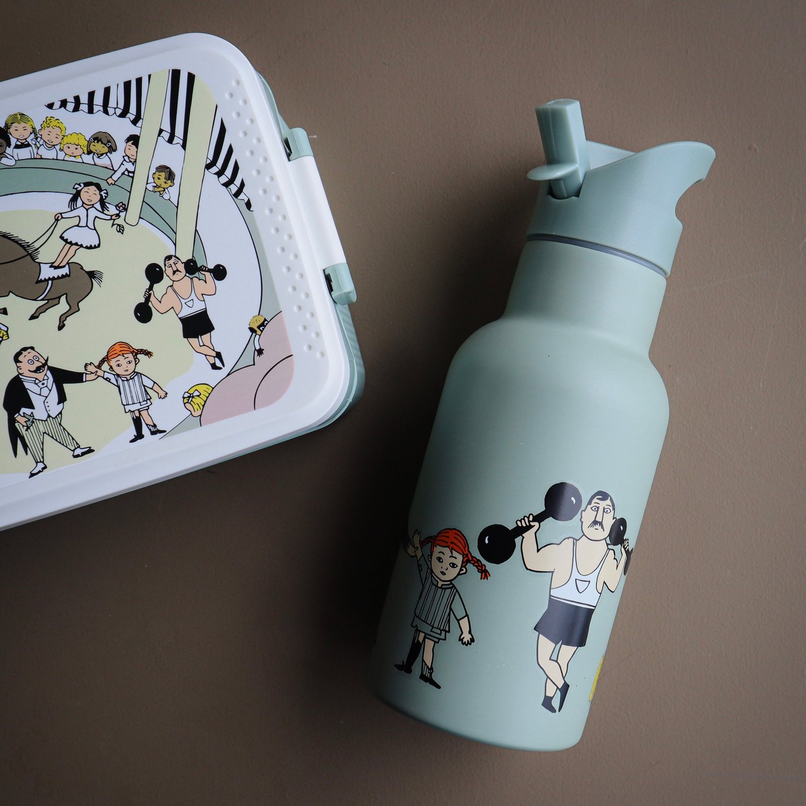 Rätt Start Pippi Cirkus Vattenflaska Grön