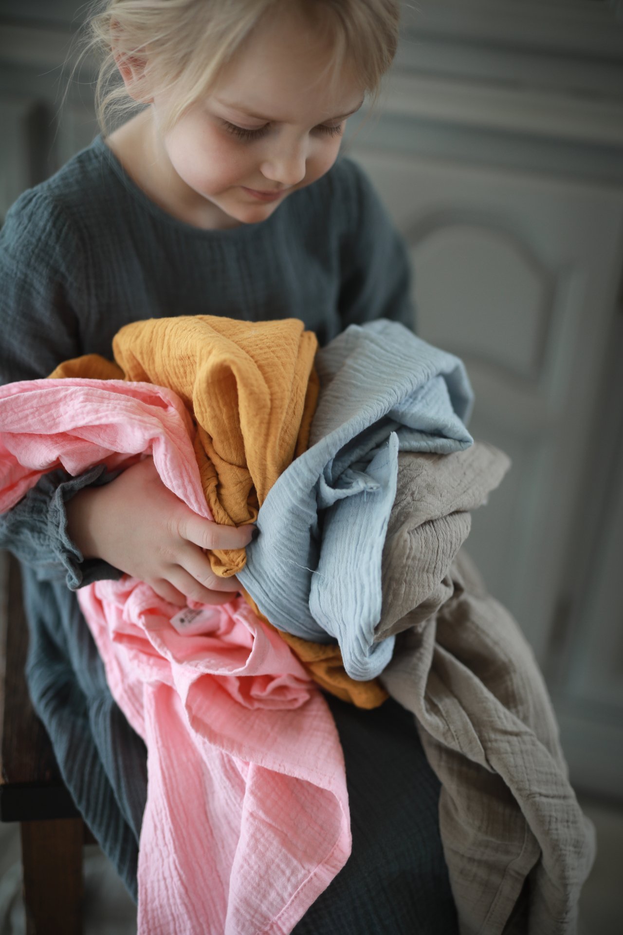 Rätt Start Rätt Start Muslinfiltar Beige, Gul & Rosa 3-pack