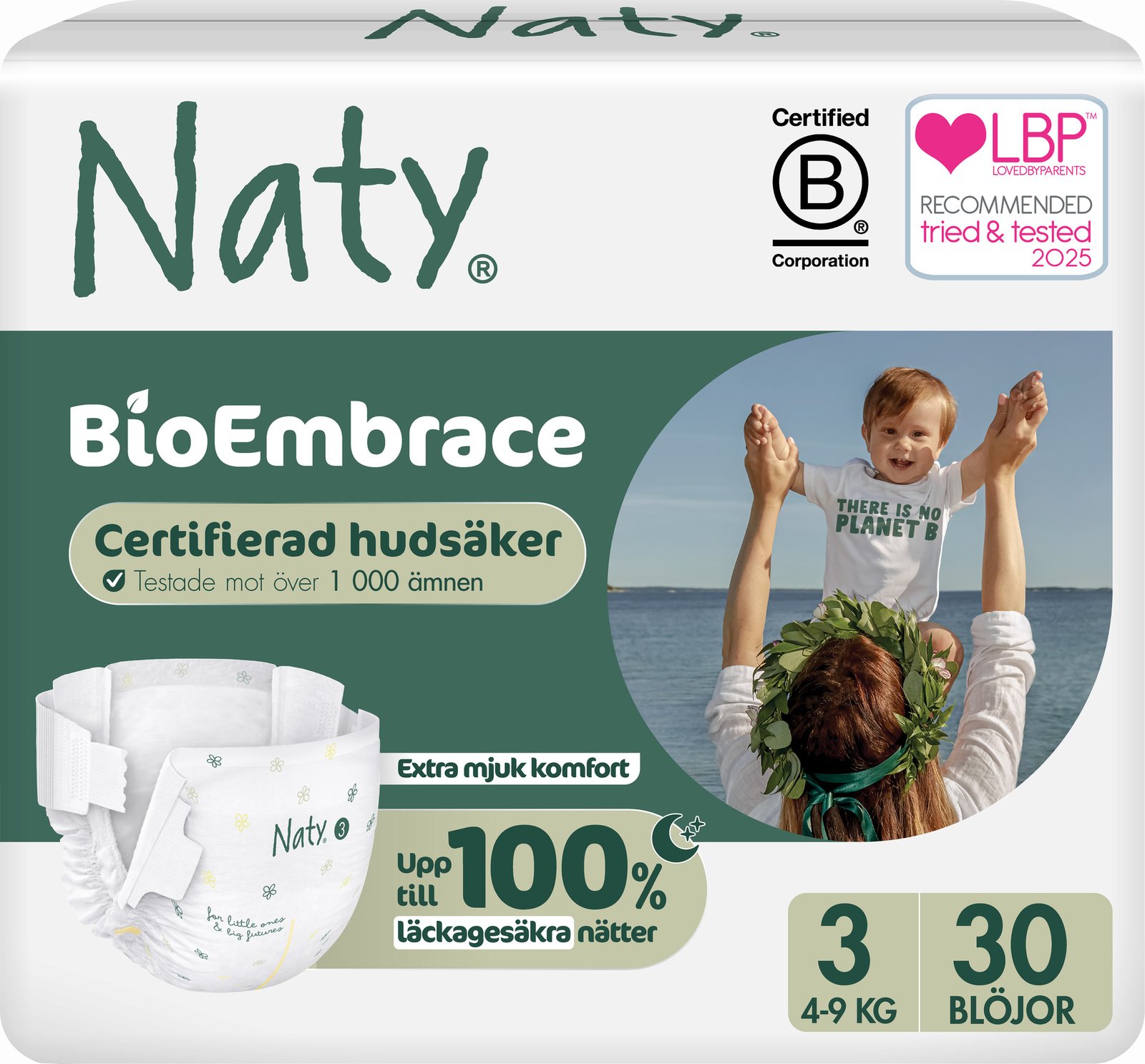 Naty Blöjor BioEmbrace strlk 3, 30 st