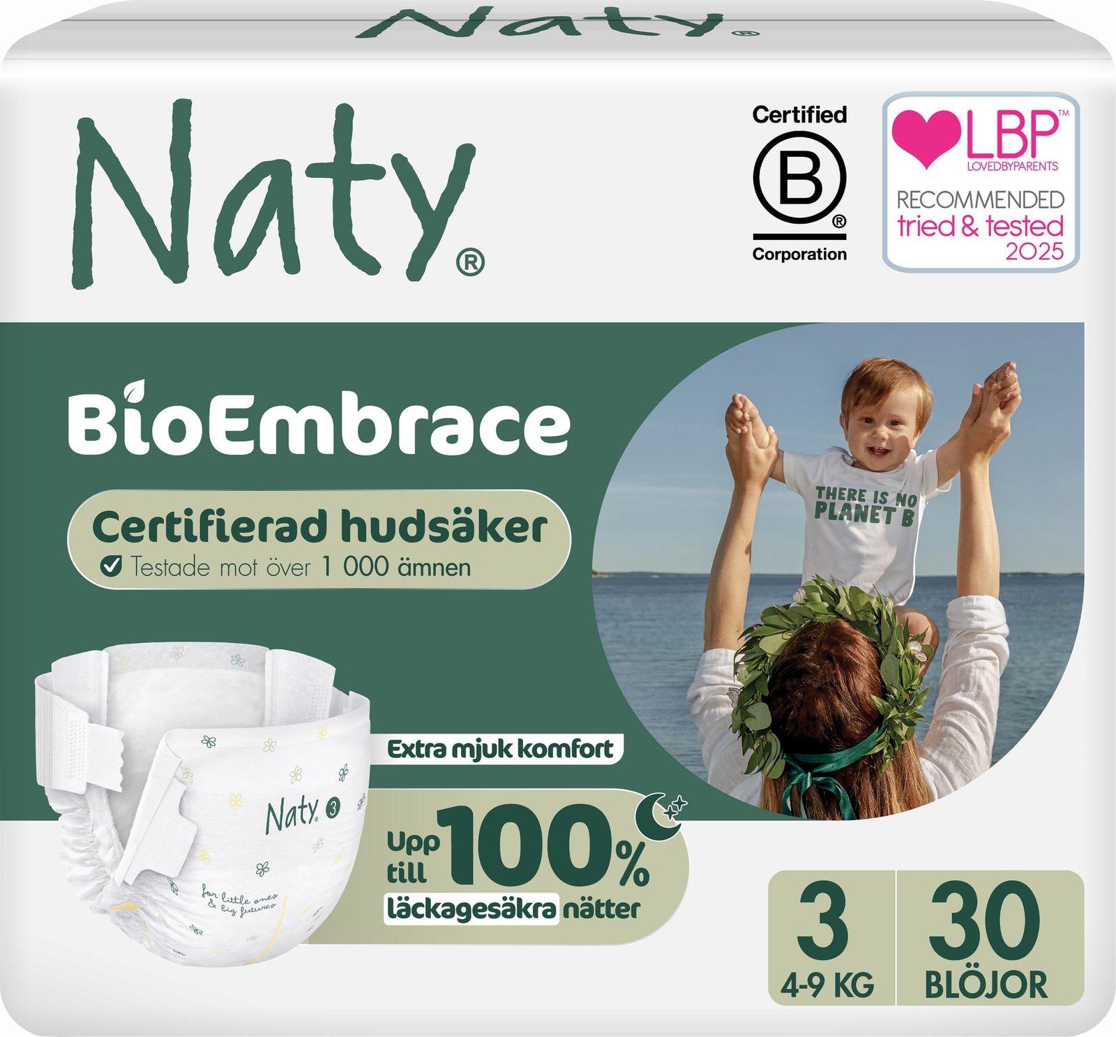 Naty Blöjor BioEmbrace strlk 3, 30 st