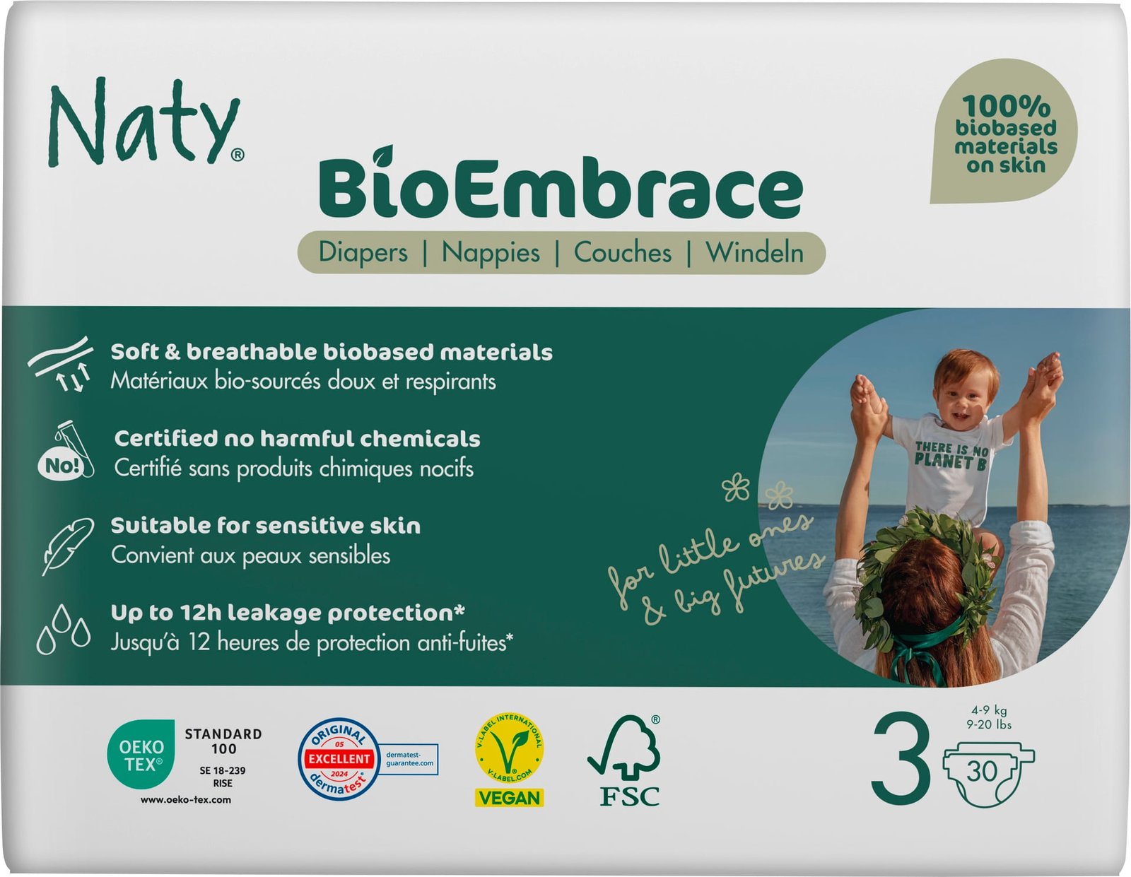 Naty Blöjor BioEmbrace strlk 3, 30 st