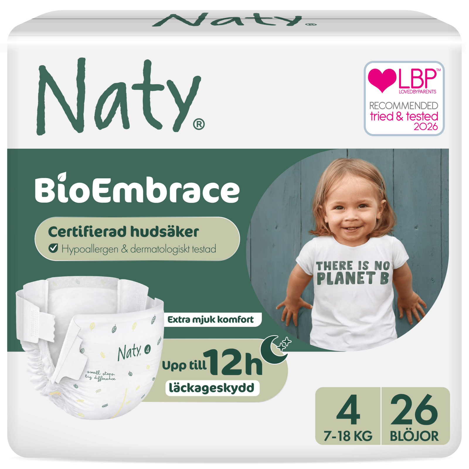 Naty Blöjor BioEmbrace strlk 4, 26 st