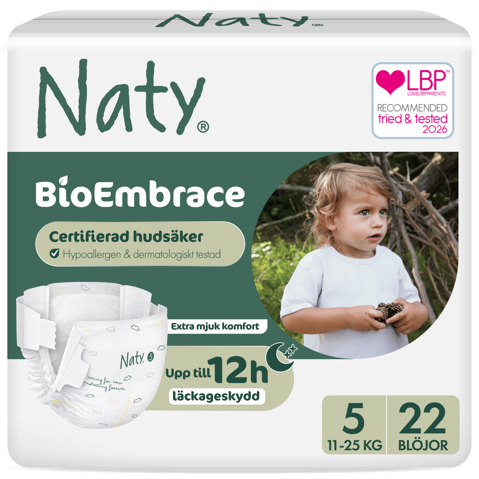 Naty Blöjor BioEmbrace strlk 5, 22 st