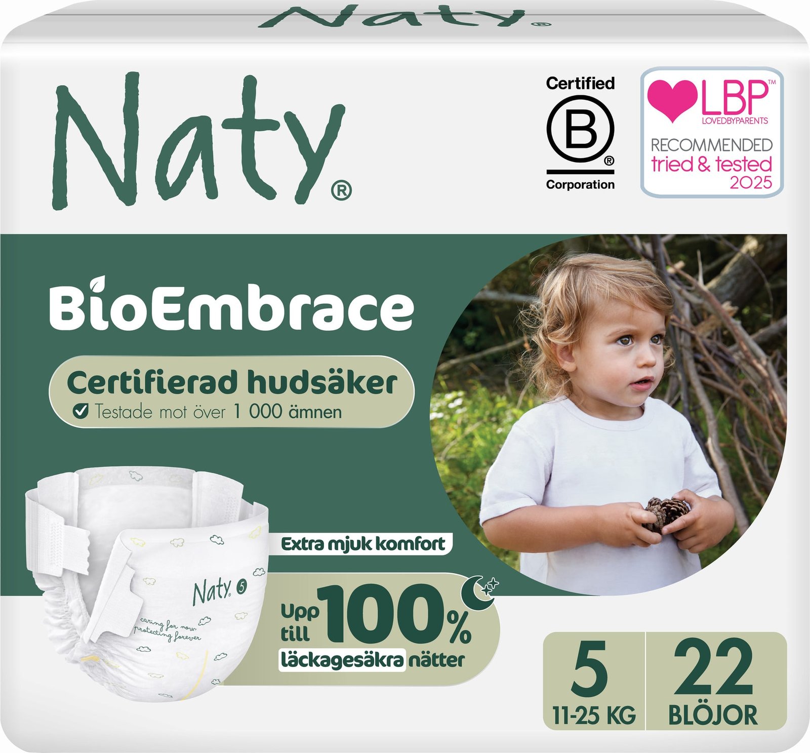 Naty Blöjor BioEmbrace strlk 5, 22 st