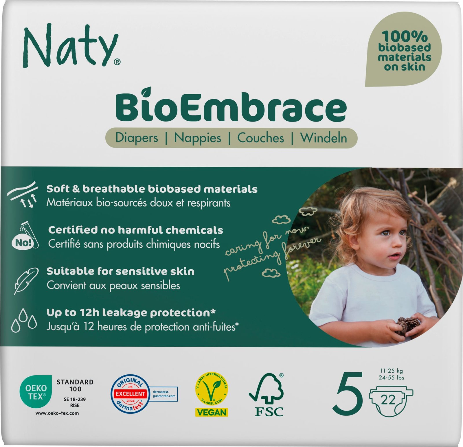 Naty Blöjor BioEmbrace strlk 5, 22 st