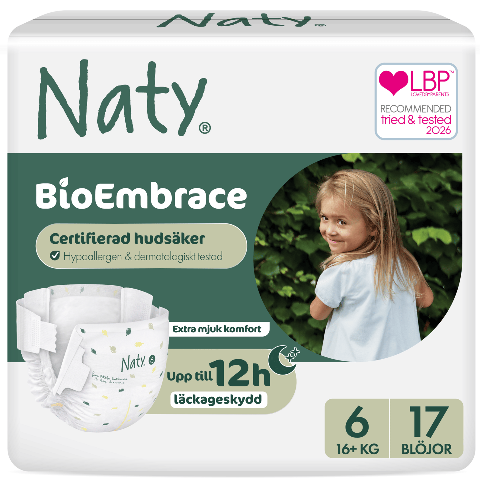 Naty Blöjor BioEmbrace strlk 6, 17 st