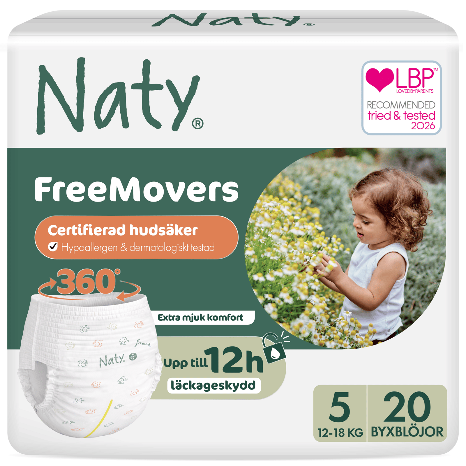 Naty Byxblöjor FreeMovers strlk 5, 20 st