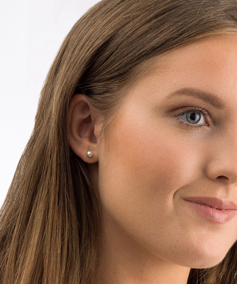 Blomdahl Örhängen NT 5mm Pearl White 1 par