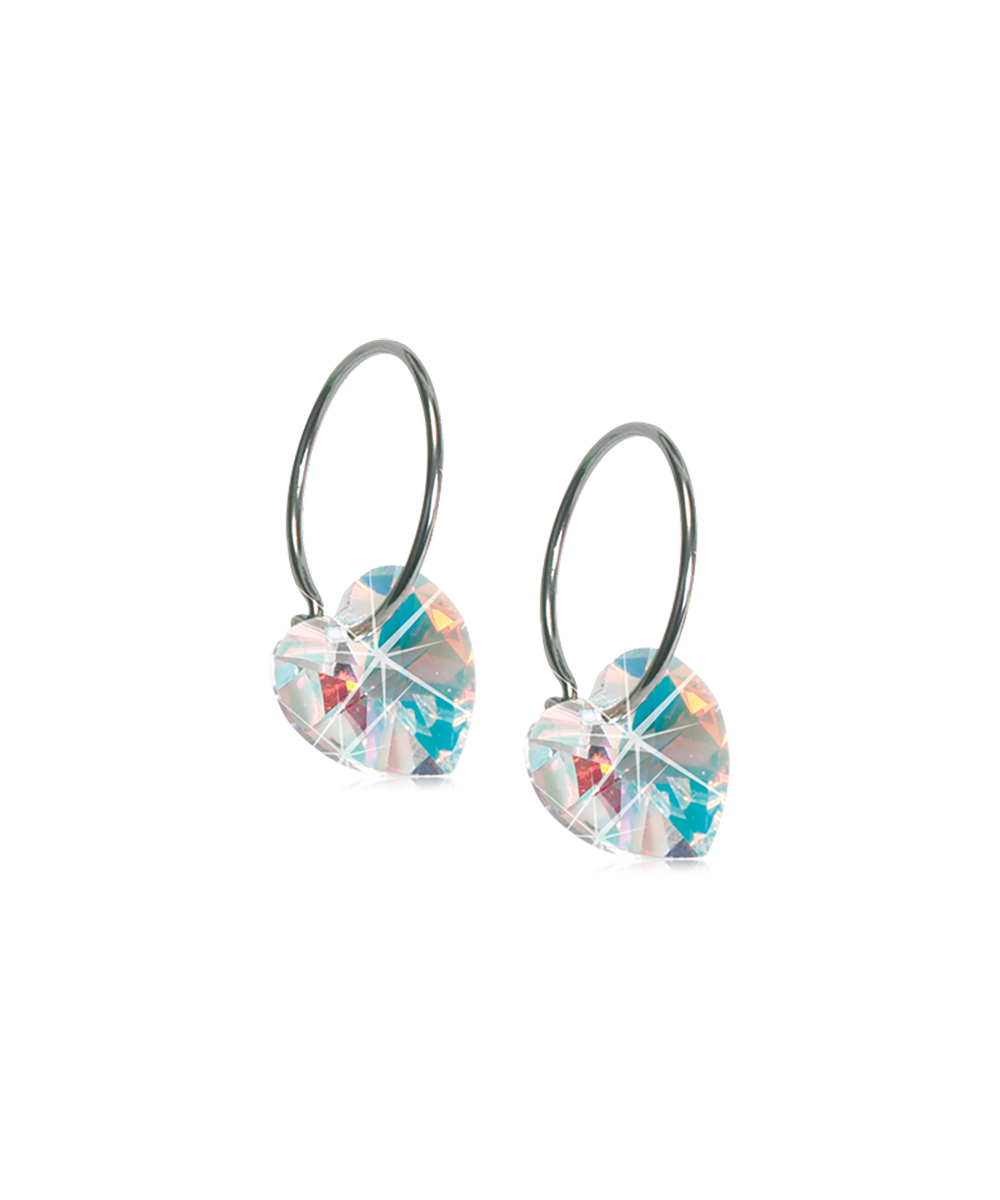 Blomdahl Örhängen NT Heart 10 mm Rainbow 1 par