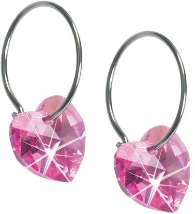 Blomdahl Örhängen NT Heart 10 mm & Ring 14 mm Rose 1 par