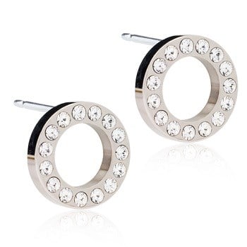 Blomdahl Örhängen NT Brilliance Puck Hollow 10 mm Crystal 1 par