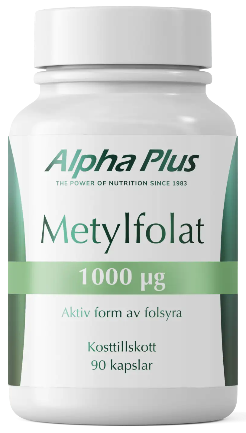 Alpha Plus Metylfolat 1000 µg 90 kapslar