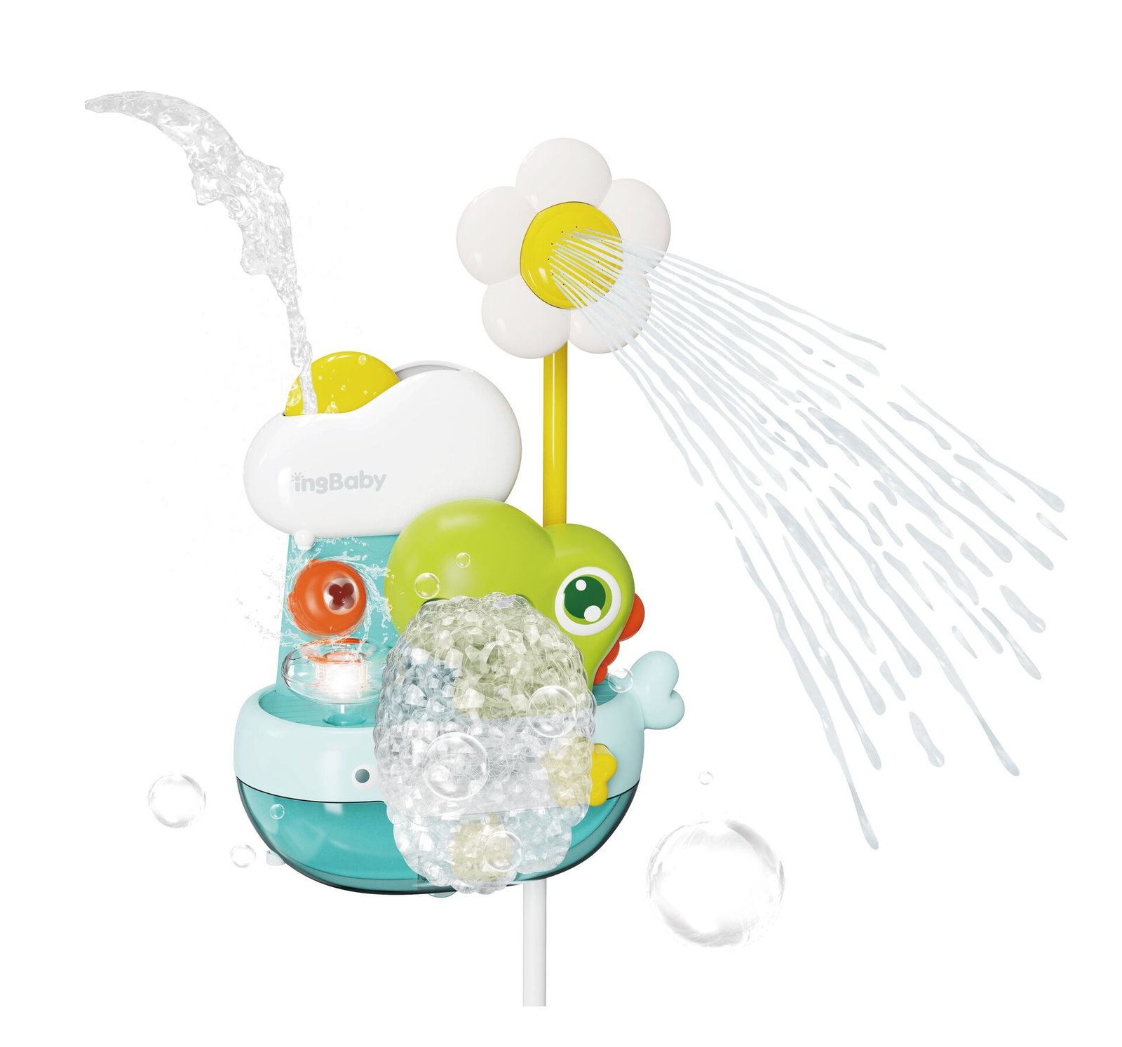 Carlo Baby Bubbelbadleksak med Blomdusch Dino +18 m