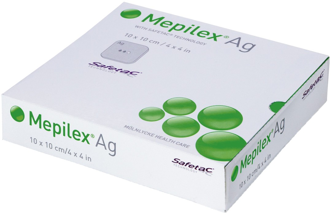 Mepilex Ag skumförband 10 x 10 cm, 5 st