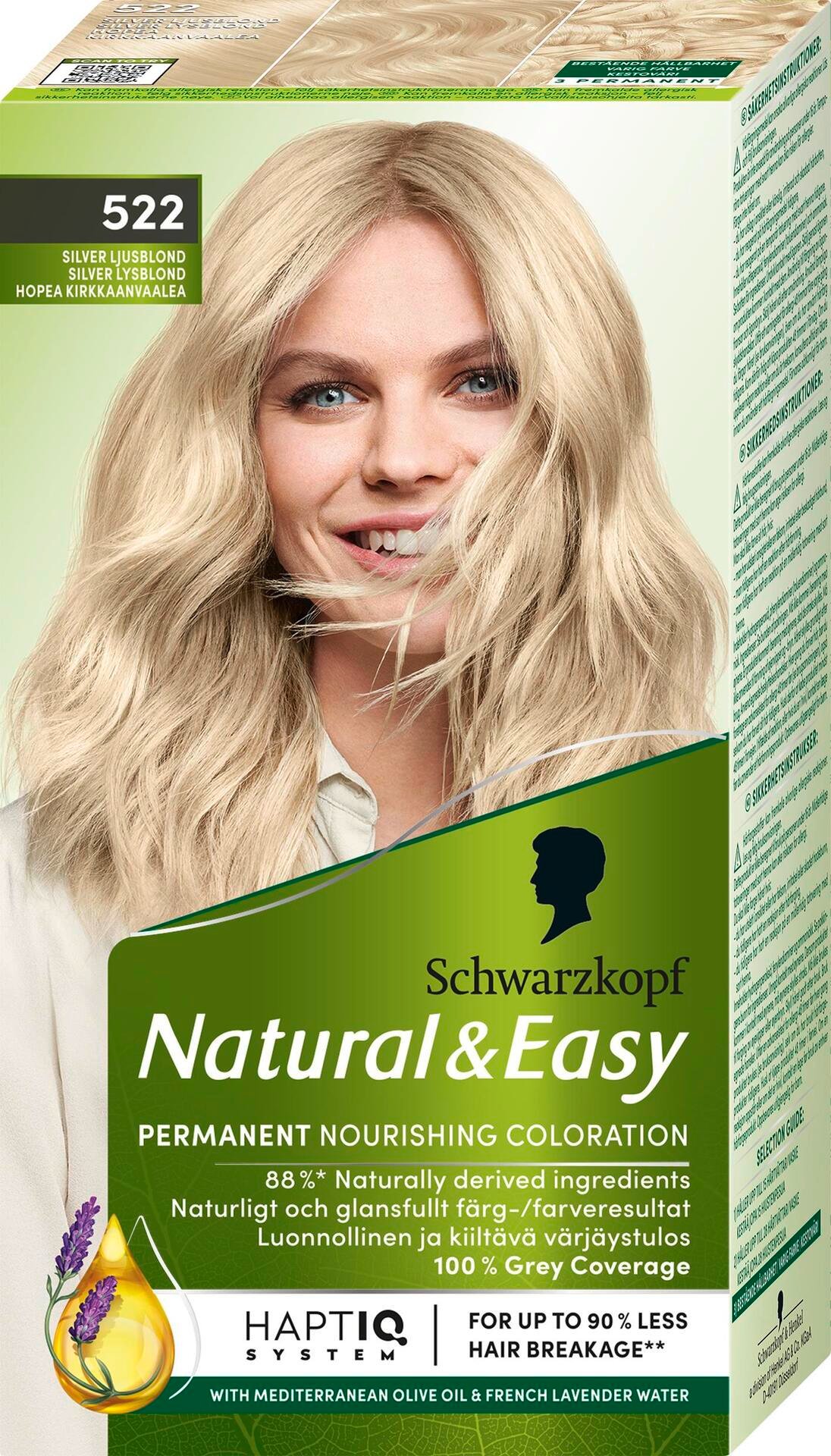 Schwarzkopf Natural & Easy Hårfärg 522 Silver Ljusblond