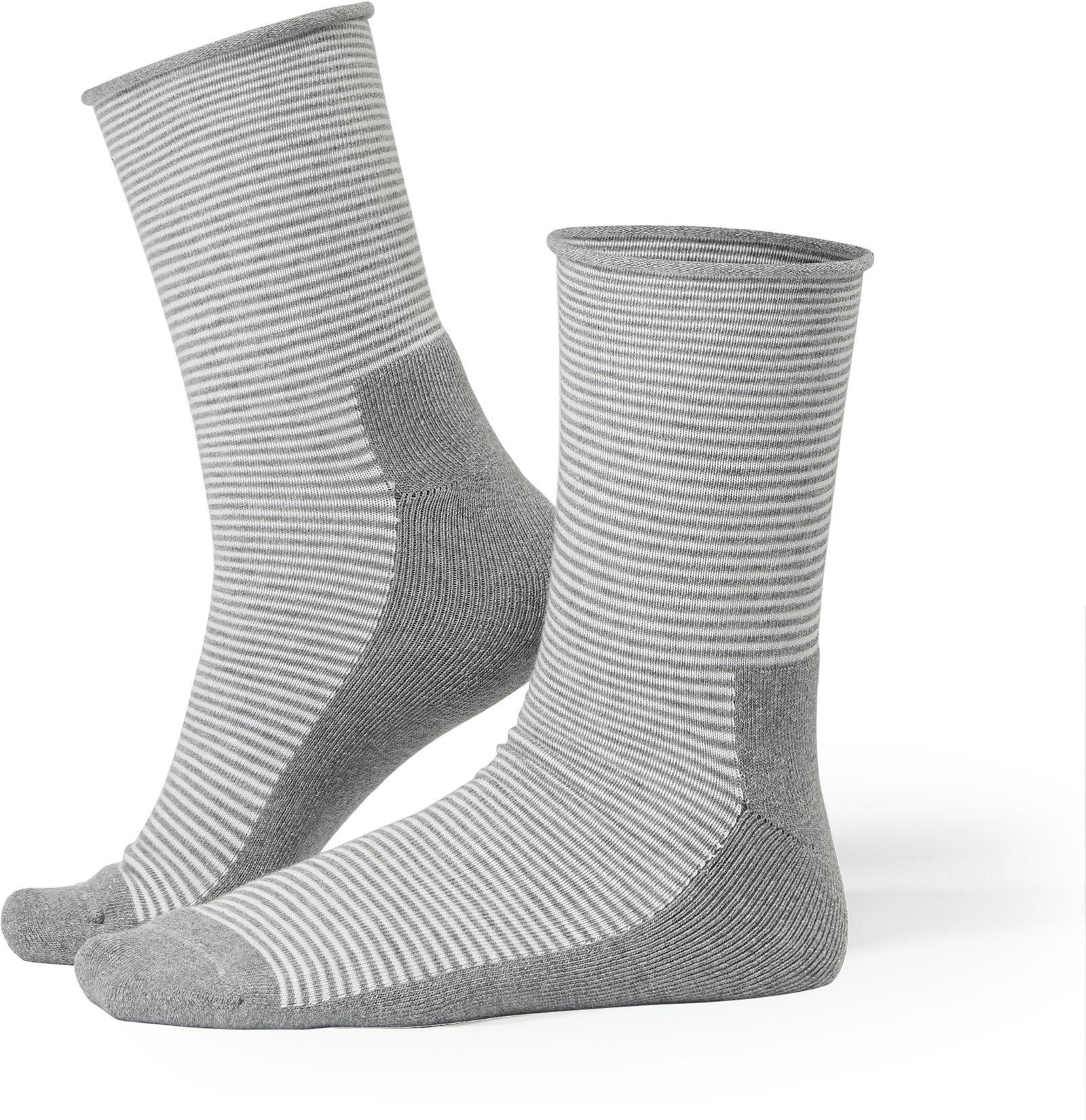 Life Wear Diabetikerstrumpa Bomull Grårandig Stl 40-42