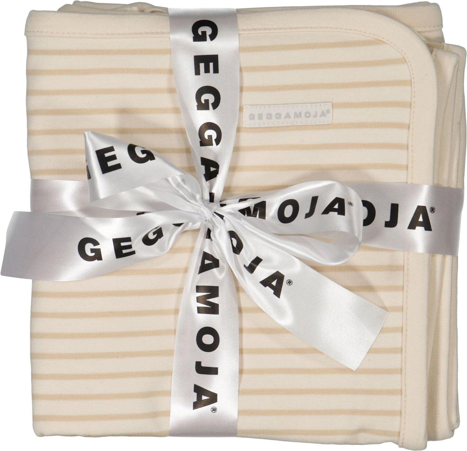 Geggamoja Babyfilt Bambu Classic Vit/Beige One Size