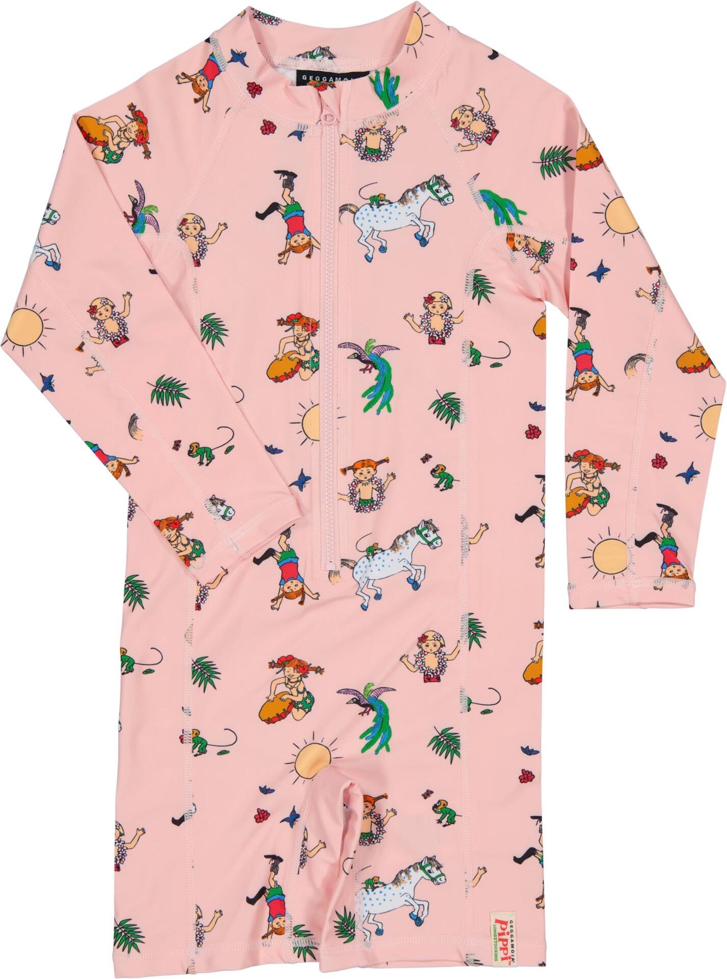 Geggamoja UV-Dräkt Pippi Långstrump Rosa Stl 122/128