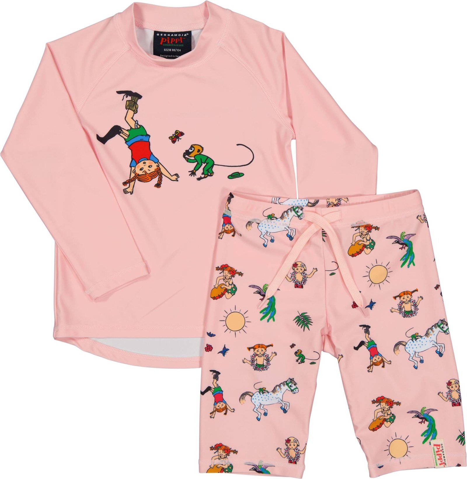 Geggamoja UV-Set Pippi Långstrump Rosa Stl 110/116