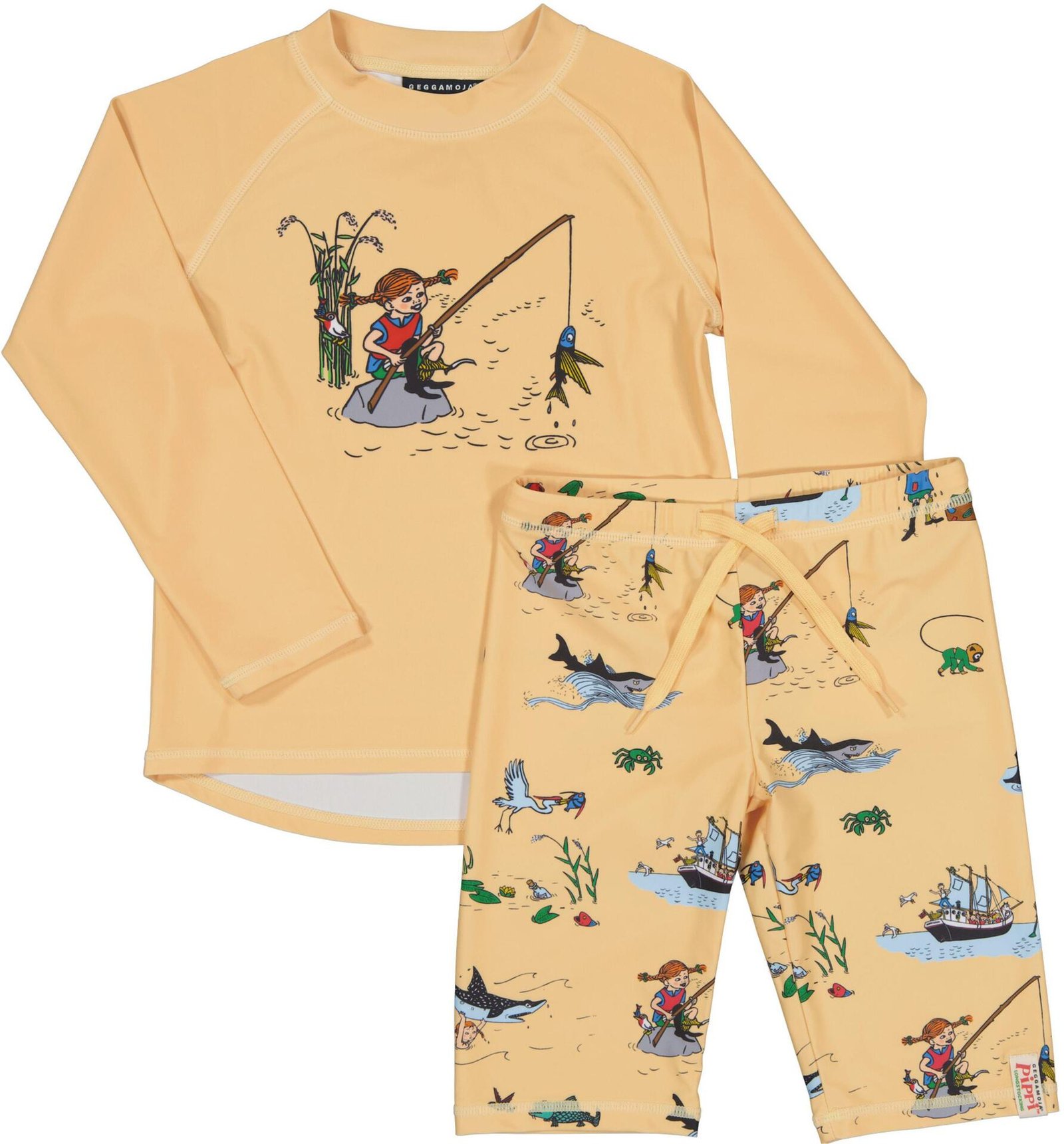 Geggamoja UV-Set Pippi Långstrump Gul Stl 86/92