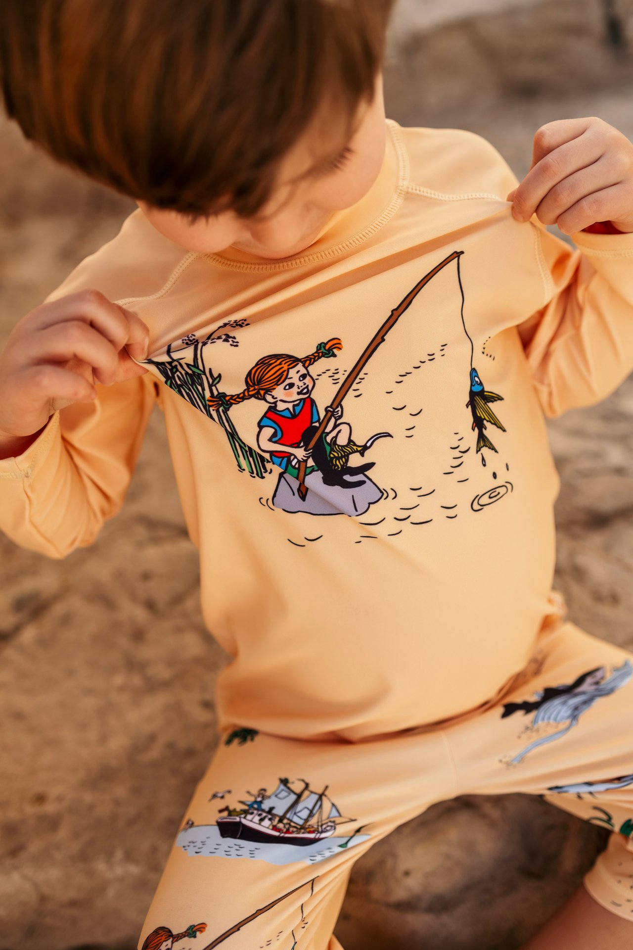 Geggamoja UV-Set Pippi Långstrump Gul Stl 98/104