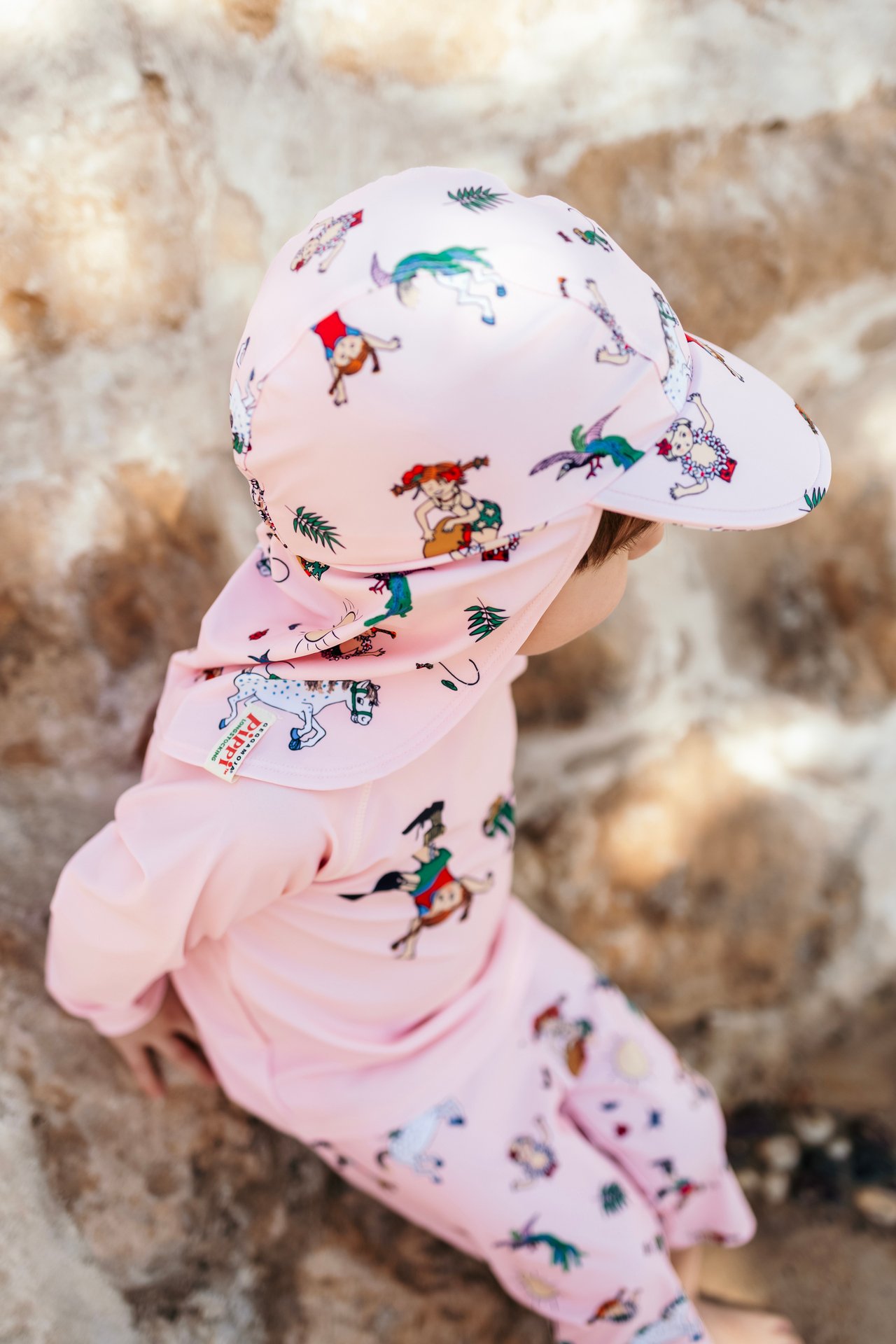 Geggamoja UV-Keps Pippi Långstrump Rosa 2-6 år