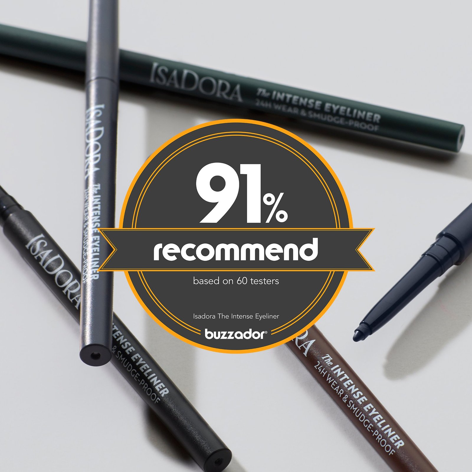 Isadora The Intense Eyeliner 24H Wear & Smudge-proof 60 Intense Black