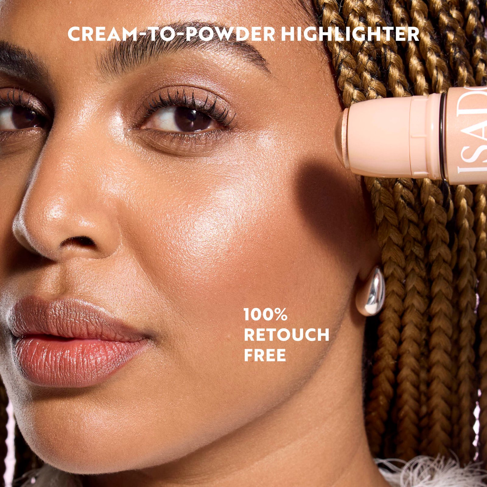 Isadora The Highlight Stick Cream-to-Silky Powder 64 Frosty Pink