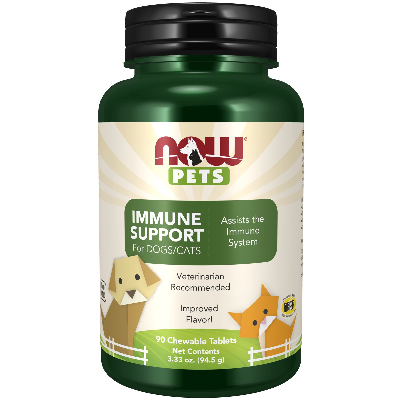 NOW PETS Immune Support 90 tuggtabletter