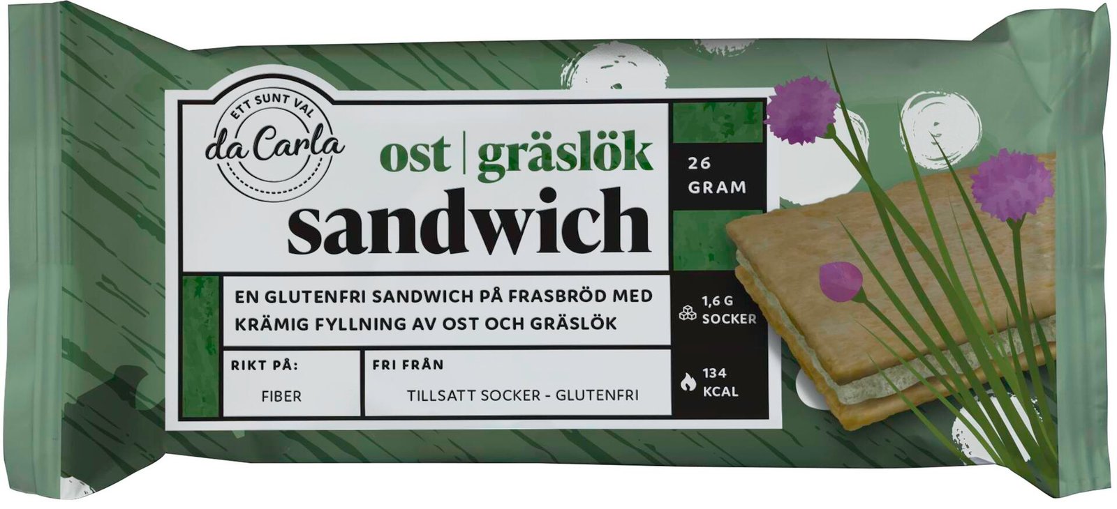 da Carla Glutenfri Sandwich Ost & Gräslok 24 g