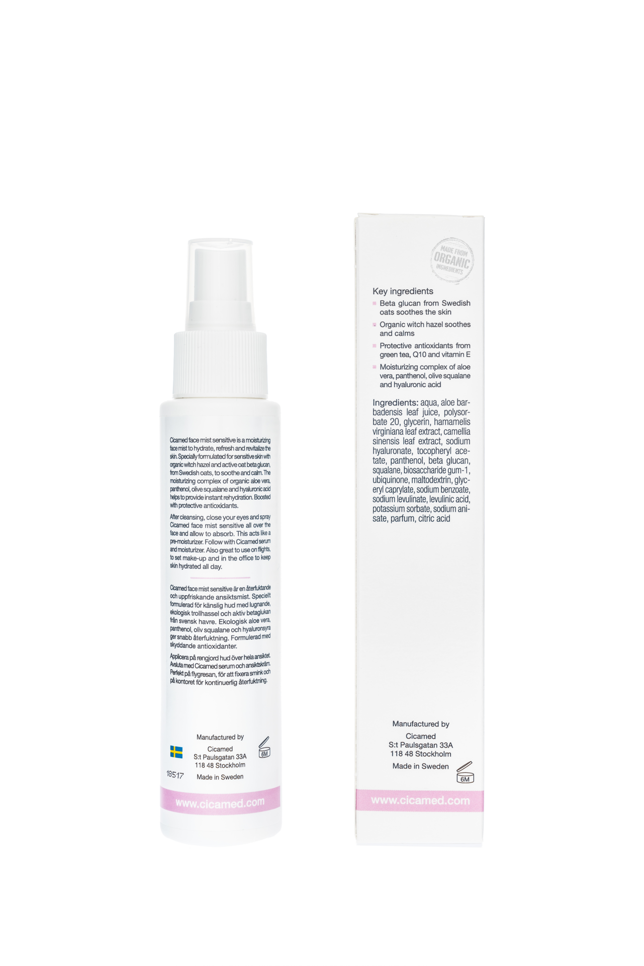 Cicamed Organic Science Face Mist Sensitive 100 ml