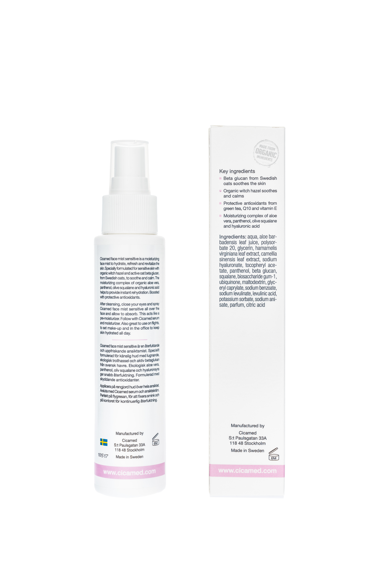 Cicamed Organic Science Face Mist Sensitive 100 ml