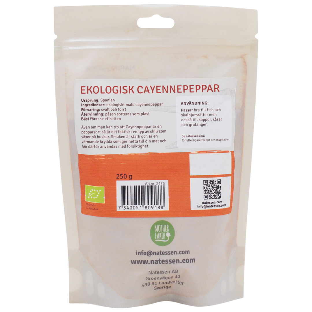 Mother Earth Cayennepeppar Mald EKO 250g